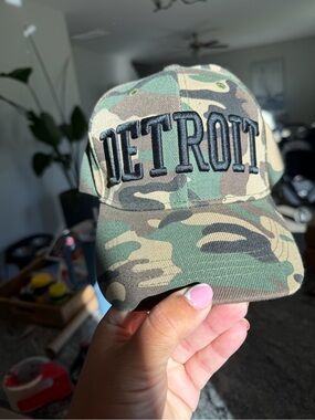 Camouflage Detroit Baseball Hat